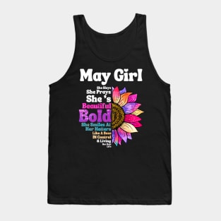 Sunflower May Girl She Slays She Prays She's Beautiful Like A Boss Tank Top